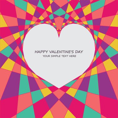 Parlak renkli dize sanat kalp vektör kartı. Düğün, yıldönümü, doğum günü, Sevgililer günü, afiş, poster, kart, davetiye, broşür, el ilanı için parti tasarım.