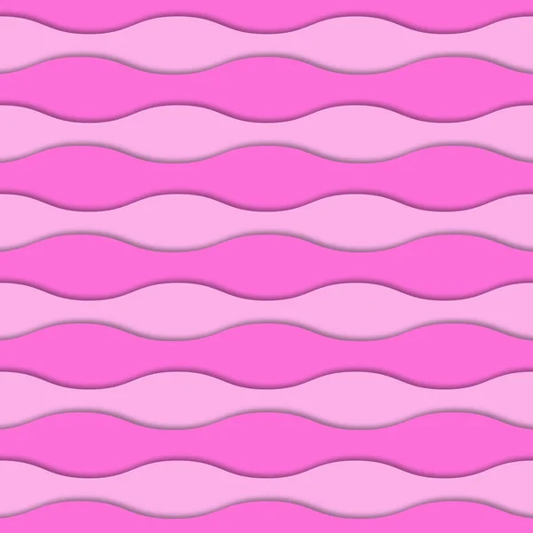 Camadas rosa brilhantes com sombra realista. 3d padrão sem costura. Lindas curvas de papel com sombra. Design geométrico para, fundo, banner, capa, convite, brochura, folheto, modelo — Vetor de Stock