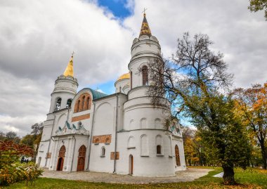 Chernihiv, Ukrayna - 19 Ekim 2016: St Katedrali başkalaşım, bizim Saviour, 11.asır, Chernihiv, Ukrayna, Europe. Chernihiv Kiev Rus en eski kentlerden biridir
