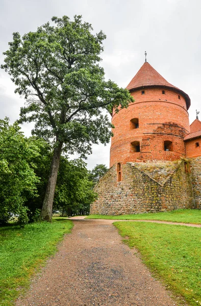 Trakai Litwa Sierpnia 2017 Piękny Krajobraz Dawnych Troki Zamek Wyspie — Zdjęcie stockowe