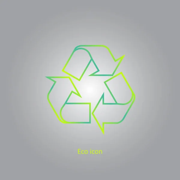 Vector Simple Eco Relacionado Icono Reciclaje Contorno Elemento Diseño Reciclaje — Vector de stock