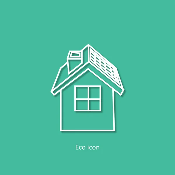 Vector Simple Eco Relacionado Icono Del Contorno Eco House Elemento — Vector de stock