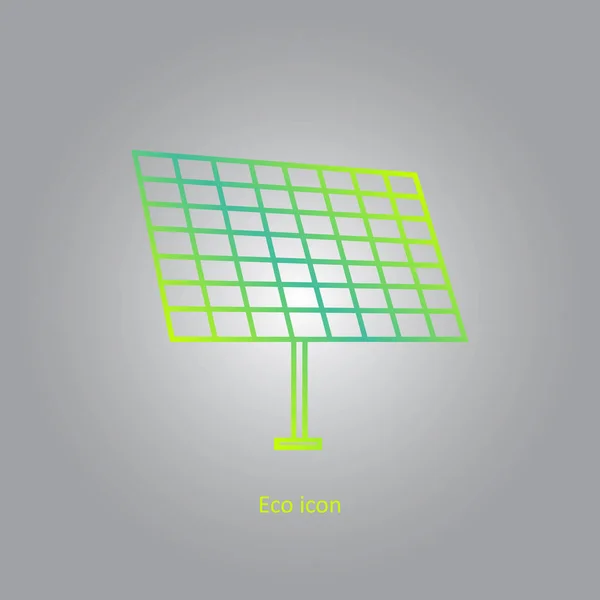 Vector Simple Eco Relacionado Esquema Gradiente Icono Del Panel Solar — Vector de stock
