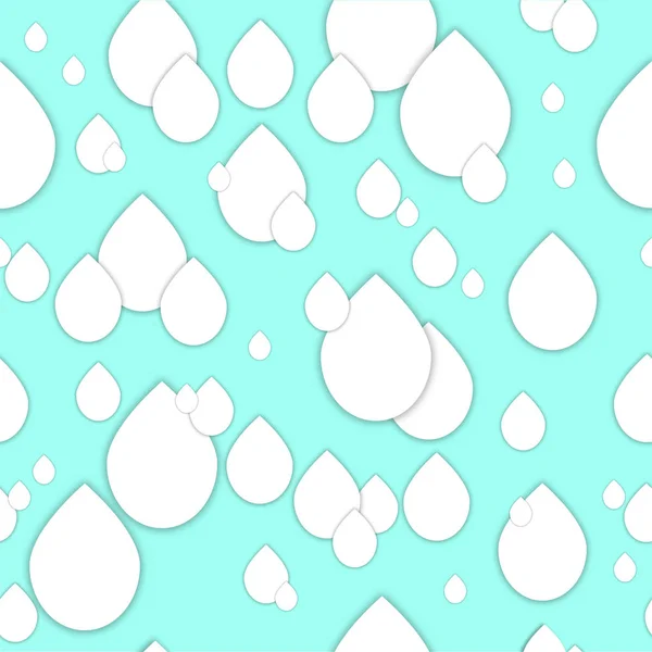 Nahtloses Muster Trendigen Papierkunststil Weißes Papier Wasser Tropfen Collage Hintergrund — Stockvektor