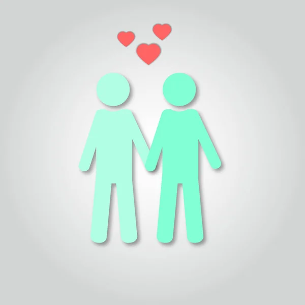 Έννοια Του Γκέι Αγάπη Vector Εικονογράφηση Της Ομοφυλοφιλίας Ίδια Φύλο — Διανυσματικό Αρχείο