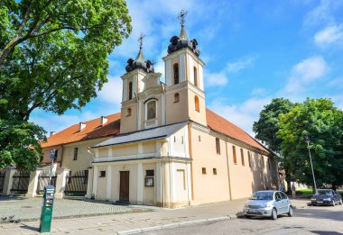 Vilnius, Litvanya - 13 Ağustos 2017: Kilise kutsal haçı Cumhurbaşkanlığı Sarayı 1543, Vilnius, Litvanya yakınındaki  