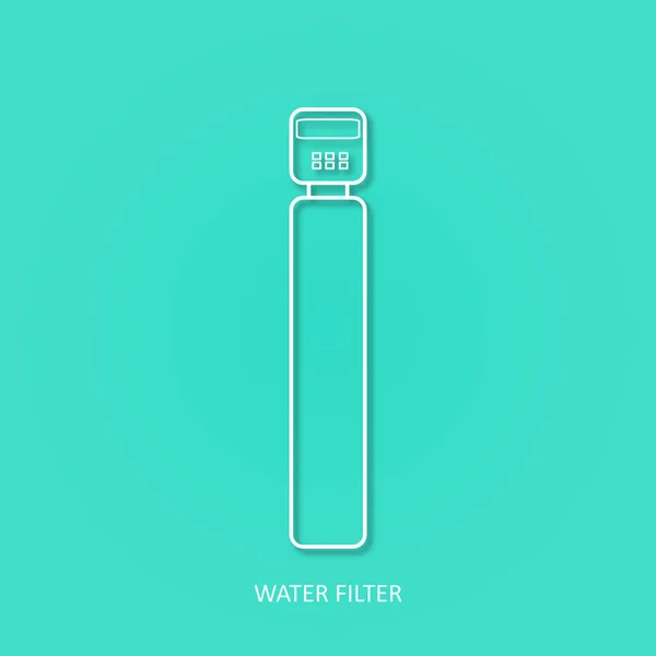 Filtro Agua Esquema Simple Icono Vectorial Filtros Purificación Agua Potable — Vector de stock