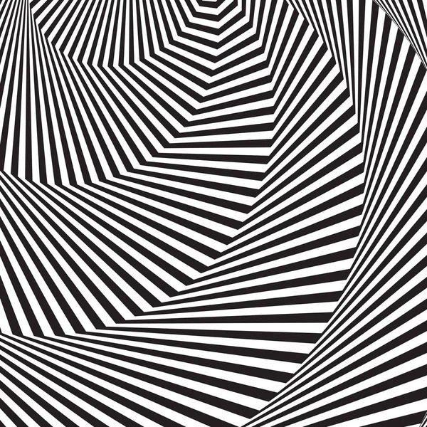 Optical art  background. 3d Optical illusion. Modern wavy geometric background. Monochrome vector pattern. Design for wallpaper, wrapping, fabric, background, backdrop, print or banner.