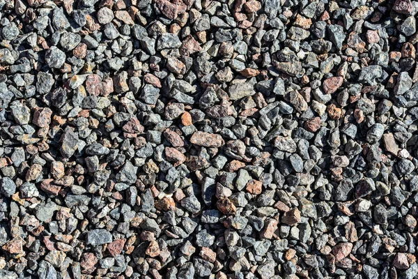Cascalho Granito Pedras Castanhas Cinzentas Esmagadas Para Construção Chão Cascalho — Fotografia de Stock