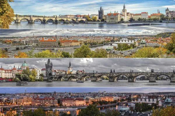 Collage der Sehenswürdigkeiten von Prag, Tschechische Republik — Stockfoto