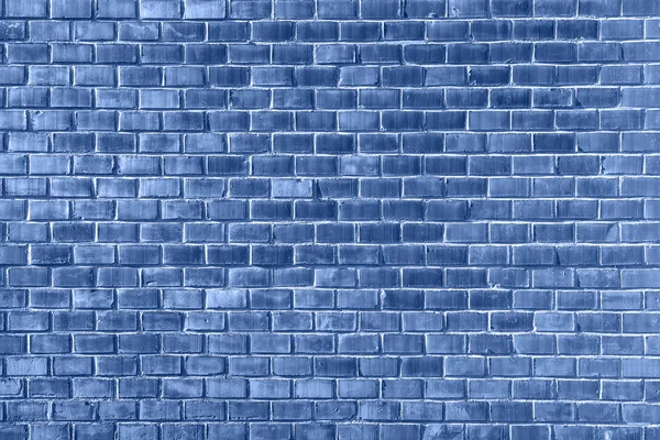 Deep blue Brick wall texture close up. Top view. Modern brick wall wallpaper design for web or graphic art projects. — Stock Photo, Image