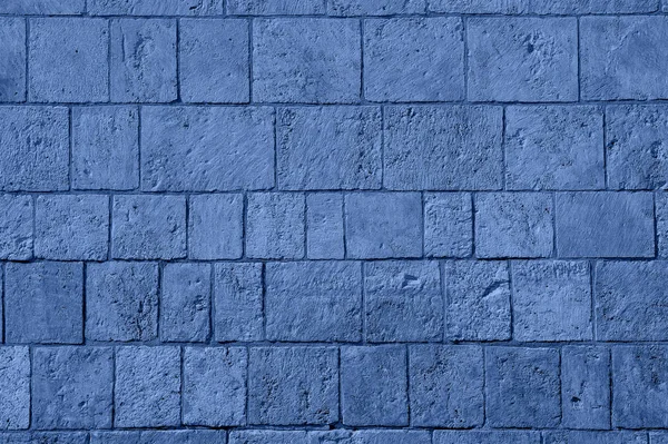 Blue modern coble stone background. Close up top view on monotone gray brick stone. — 스톡 사진