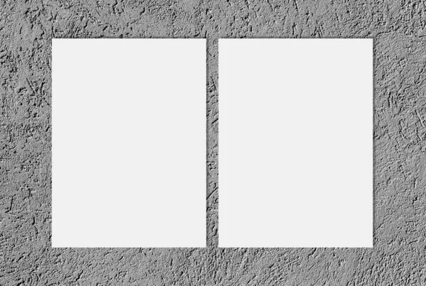 White blank sheet on light gray Textured cement or concrete wall background. — 스톡 사진