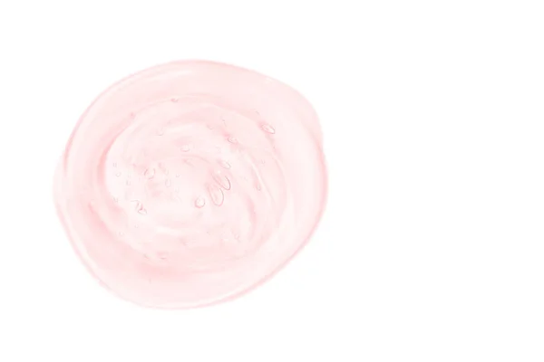 Gel Liquido Rosa Chiaro Goccia Striscio Isolato Sfondo Bianco Ricevuto — Foto Stock