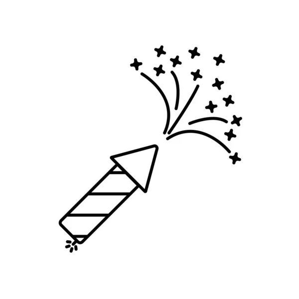 Einfache Umrisse Feuerwerk Vektor Symbol Festliches Oder Feiertagssymbol — Stockvektor