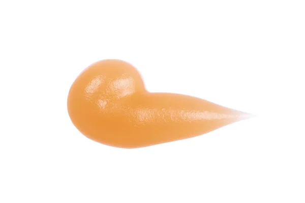 Orangefarbenes Oder Pfirsichfarbenes Transparent Gel Auf Isoliertem Weißem Hintergrund Feuchtigkeitsspendende — Stockfoto