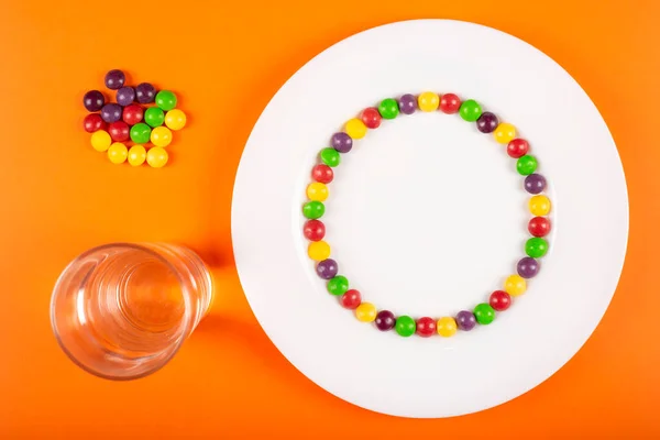 Στροβιλισμός Από Πολύχρωμα Γλυκά Γεύση Φρούτων Διασκεδαστικά Επιστημονικά Πειράματα Για — Φωτογραφία Αρχείου