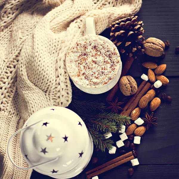 Какао, кофе маршмелу — стоковое фото