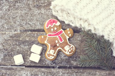 Marshmallow ile sıcak kakao bir fincan 
