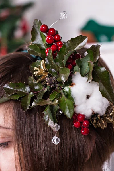 Christmas decoration on the arm for a girl. — Stock Photo, Image