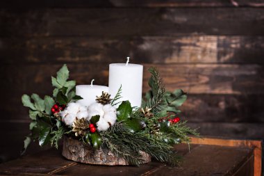 Mumlar ve Noel kompozisyon