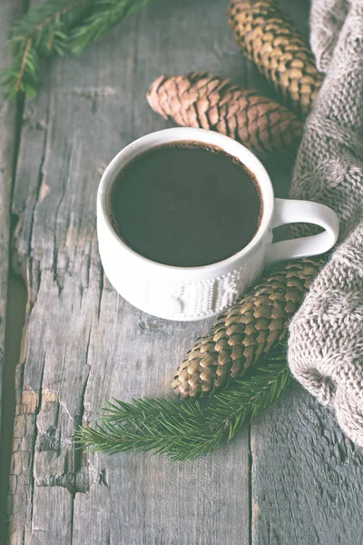 Kaffee, weihnachtliches Stillleben. — Stockfoto