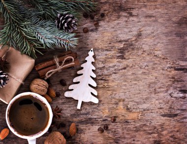 Kış, yeni yıl, yılbaşı natürmort.