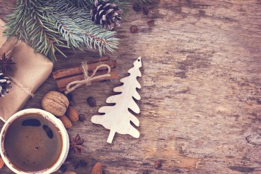 Kış, yeni yıl, yılbaşı natürmort.