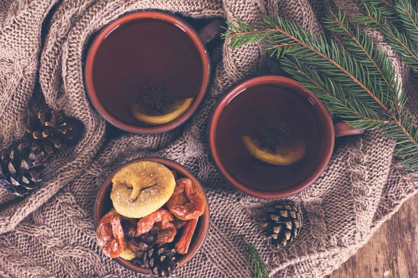 Tea, Christmas still life. — Stock Photo, Image