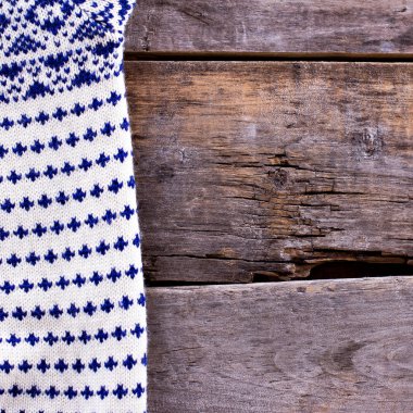 eski ahşap kurullarında örme ekose, kazak