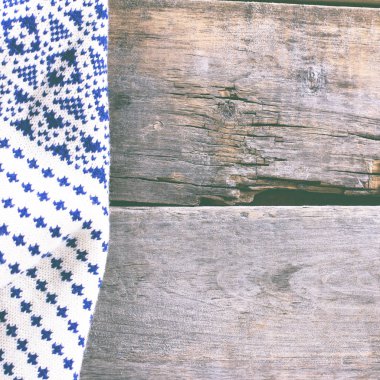 eski ahşap kurullarında örme ekose, kazak