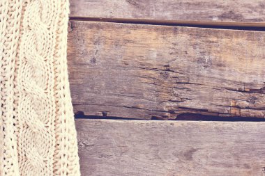 eski ahşap kurullarında örme ekose, kazak