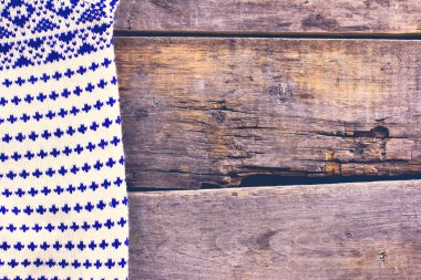 eski ahşap kurullarında örme ekose, kazak