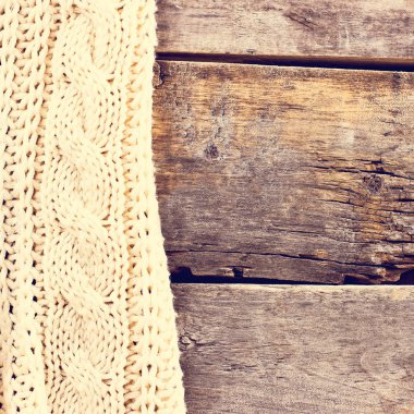 eski ahşap kurullarında örme ekose, kazak