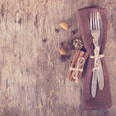 Tablo ile bir kış, Noel dekorasyonu ayarla