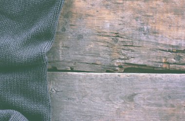 eski ahşap kurullarında örme ekose, kazak