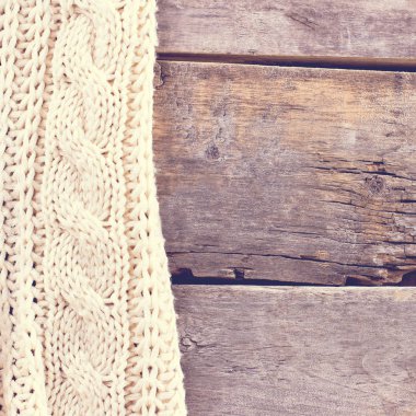 eski ahşap kurullarında örme ekose, kazak