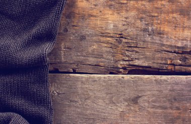 eski ahşap kurullarında örme ekose, kazak