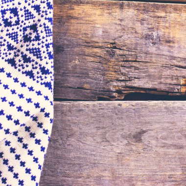 eski ahşap kurullarında örme ekose, kazak