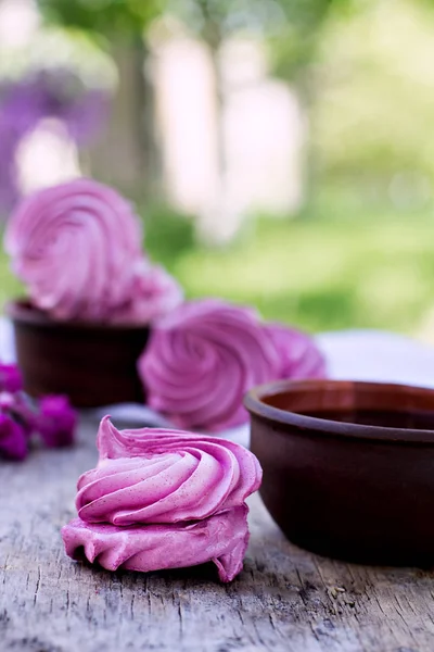 Marshmallow fatti in casa. Marshmallow rosa . — Foto Stock