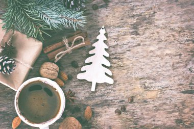 Kış, yeni yıl, yılbaşı natürmort.