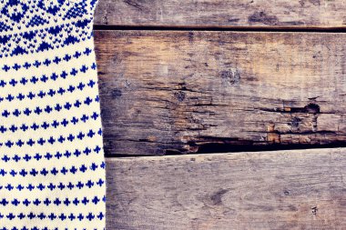 eski ahşap kurullarında örme ekose, kazak