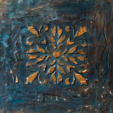 Dekoratif Sıva. Turkuaz renkli Dekoratif Karo.