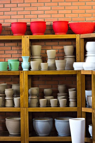 Saksı ile mağaza raf