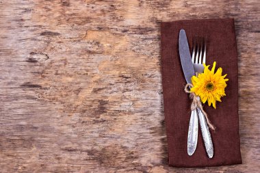 Çatal, bıçak, peçete, çatal bıçak takımı.