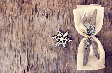 Tablo ile bir kış, Noel dekorasyonu ayarla