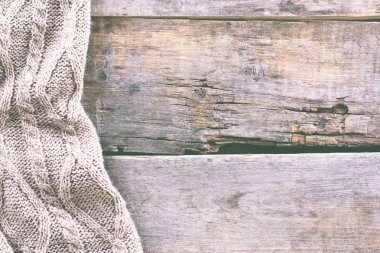 eski ahşap kurullarında örme ekose, kazak