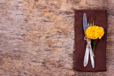 Çatal, bıçak, peçete, çatal bıçak takımı.