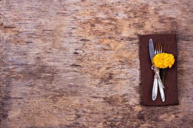 Çatal, bıçak, peçete, çatal bıçak takımı.