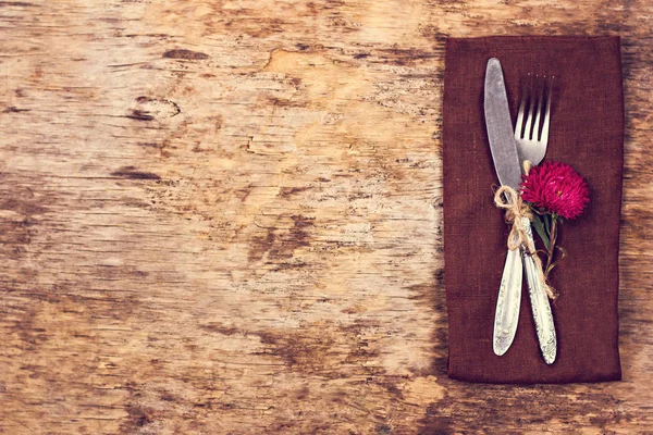 Fork, knife, napkin, cutlery. — Stock Photo, Image